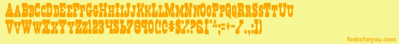 Regv2c Font – Orange Fonts on Yellow Background