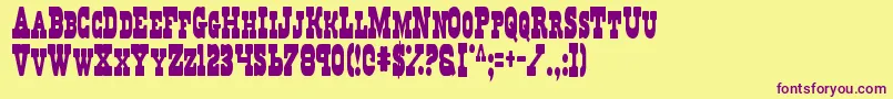 Regv2c Font – Purple Fonts on Yellow Background