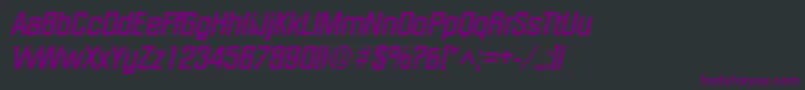 Czcionka FacetBoldItalic – fioletowe czcionki na czarnym tle