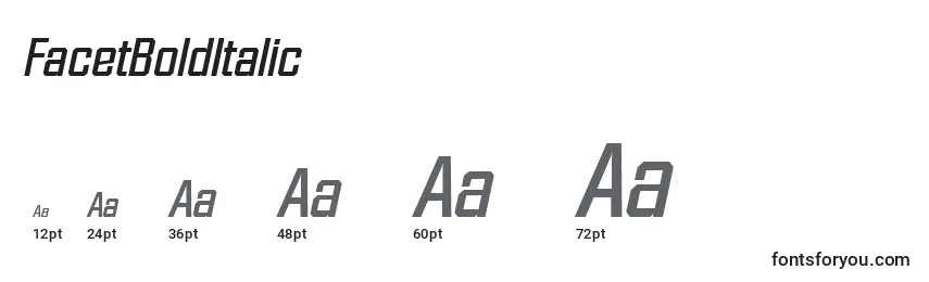 FacetBoldItalic Font Sizes