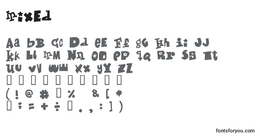 Schriftart Mixed – Alphabet, Zahlen, spezielle Symbole