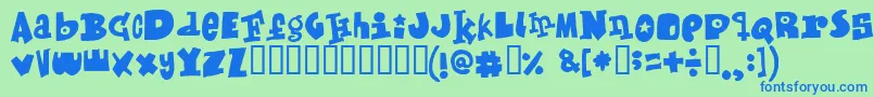 フォントMixed – 青い文字は緑の背景です。