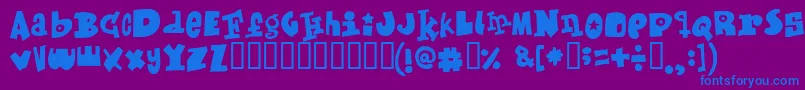 フォントMixed – 紫色の背景に青い文字