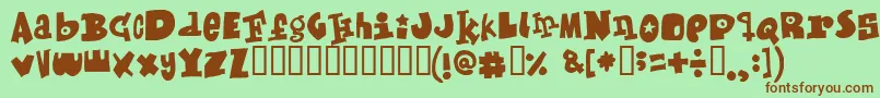 Mixed Font – Brown Fonts on Green Background