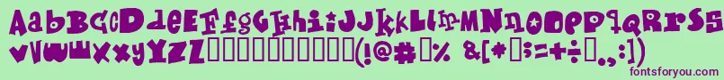 Mixed Font – Purple Fonts on Green Background