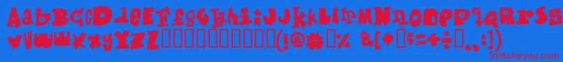 Mixed Font – Red Fonts on Blue Background