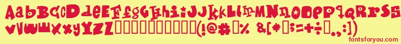 Mixed Font – Red Fonts on Yellow Background