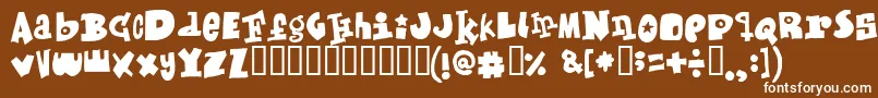 Mixed Font – White Fonts on Brown Background