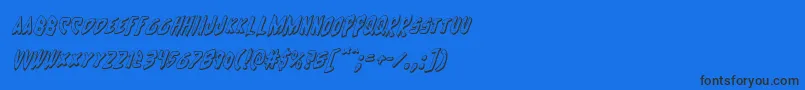 フォントCyrus3Dital – 黒い文字の青い背景