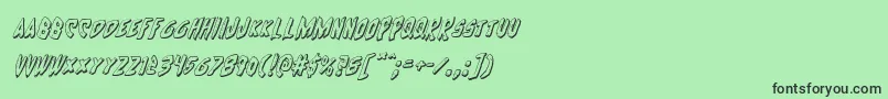 Fonte Cyrus3Dital – fontes pretas em um fundo verde