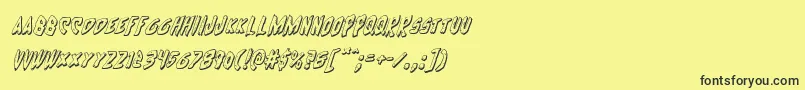 Cyrus3Dital Font – Black Fonts on Yellow Background