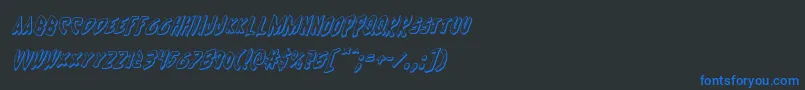 Czcionka Cyrus3Dital – niebieskie czcionki na czarnym tle