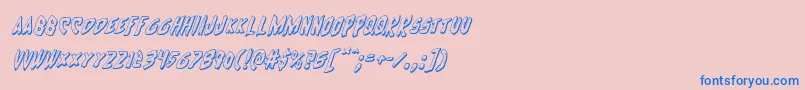 Cyrus3Dital Font – Blue Fonts on Pink Background