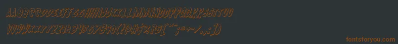 Cyrus3Dital-Schriftart – Braune Schriften auf schwarzem Hintergrund