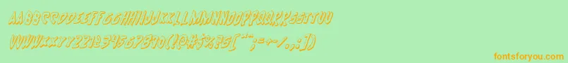 Cyrus3Dital-Schriftart – Orangefarbene Schriften auf grünem Hintergrund