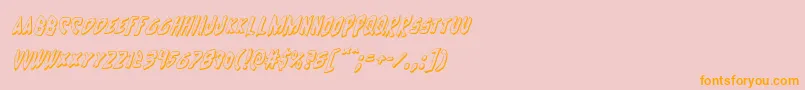 Cyrus3Dital-Schriftart – Orangefarbene Schriften auf rosa Hintergrund