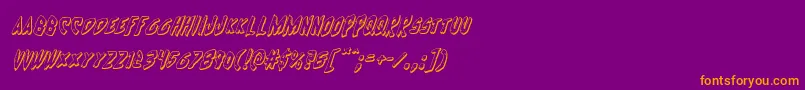 Cyrus3Dital Font – Orange Fonts on Purple Background