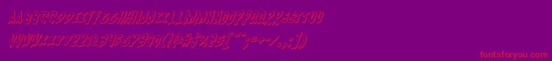 Cyrus3Dital-Schriftart – Rote Schriften auf violettem Hintergrund