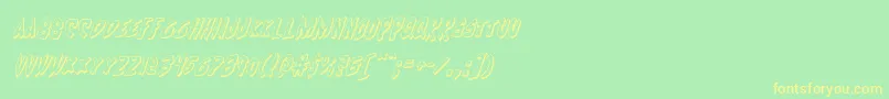 Cyrus3Dital Font – Yellow Fonts on Green Background