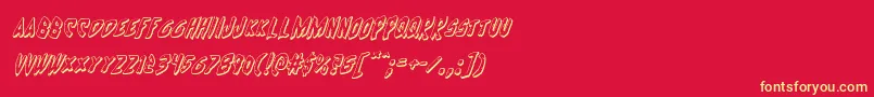 Cyrus3Dital Font – Yellow Fonts on Red Background
