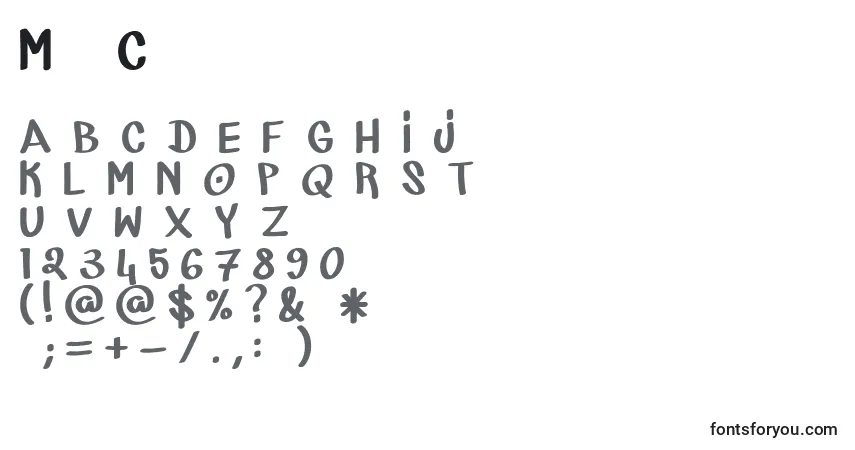 Шрифт MarkerCre – алфавит, цифры, специальные символы