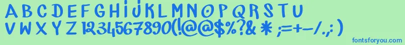 MarkerCre Font – Blue Fonts on Green Background