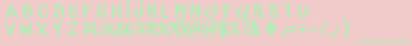 MarkerCre Font – Green Fonts on Pink Background