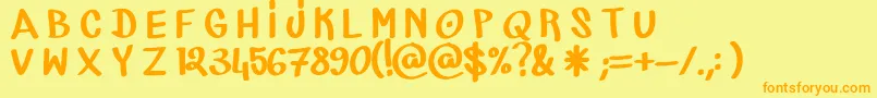 MarkerCre Font – Orange Fonts on Yellow Background