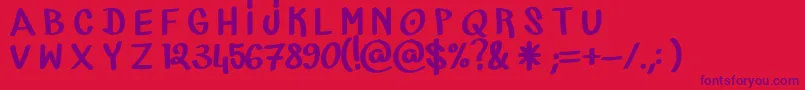 MarkerCre Font – Purple Fonts on Red Background