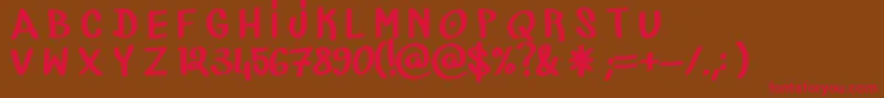 MarkerCre Font – Red Fonts on Brown Background