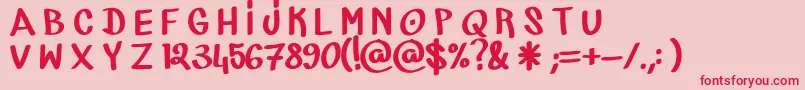 fuente MarkerCre – Fuentes Rojas Sobre Fondo Rosa