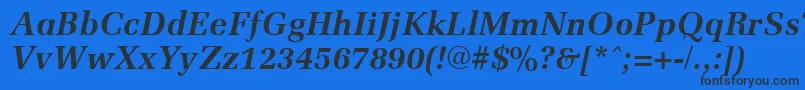 MemoirBoldItalic-Schriftart – Schwarze Schriften auf blauem Hintergrund