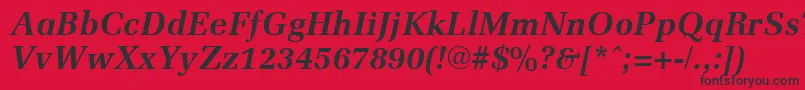 MemoirBoldItalic Font – Black Fonts on Red Background