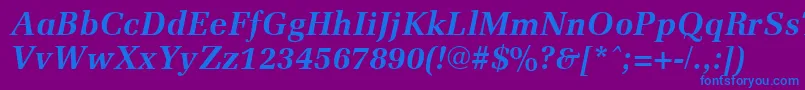 Шрифт MemoirBoldItalic – синие шрифты на фиолетовом фоне