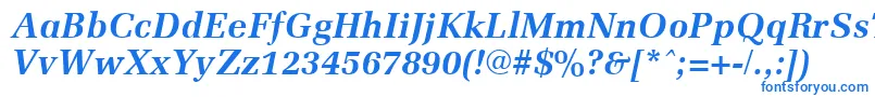 フォントMemoirBoldItalic – 白い背景に青い文字