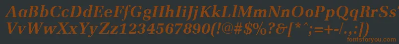 MemoirBoldItalic Font – Brown Fonts on Black Background