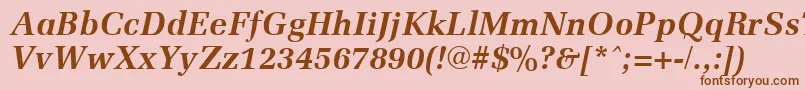 MemoirBoldItalic Font – Brown Fonts on Pink Background