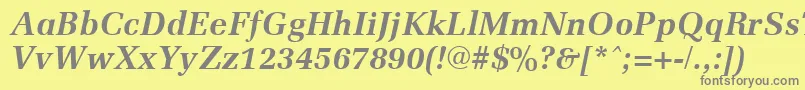 MemoirBoldItalic Font – Gray Fonts on Yellow Background