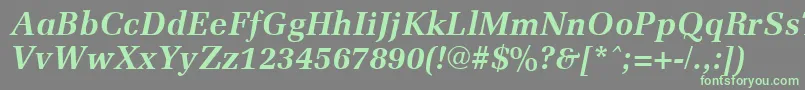 MemoirBoldItalic Font – Green Fonts on Gray Background