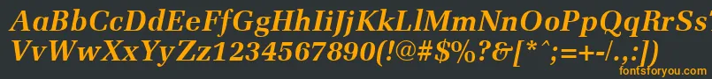 Шрифт MemoirBoldItalic – оранжевые шрифты на чёрном фоне