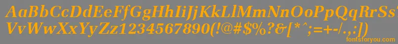 MemoirBoldItalic Font – Orange Fonts on Gray Background