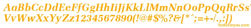 MemoirBoldItalic-fontti – oranssit fontit valkoisella taustalla