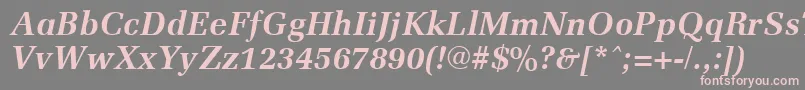 MemoirBoldItalic Font – Pink Fonts on Gray Background
