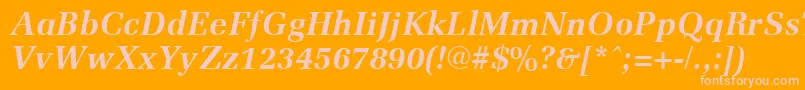 MemoirBoldItalic-Schriftart – Rosa Schriften auf orangefarbenem Hintergrund