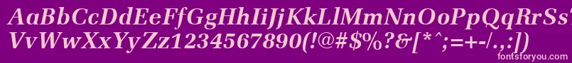 MemoirBoldItalic Font – Pink Fonts on Purple Background