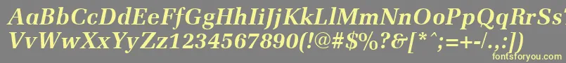 Шрифт MemoirBoldItalic – жёлтые шрифты на сером фоне