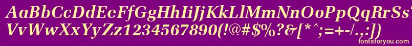 MemoirBoldItalic Font – Yellow Fonts on Purple Background