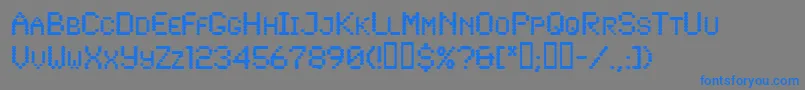 Lowtech Font – Blue Fonts on Gray Background