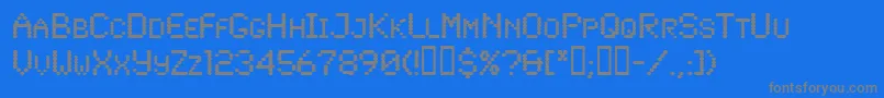 Lowtech Font – Gray Fonts on Blue Background