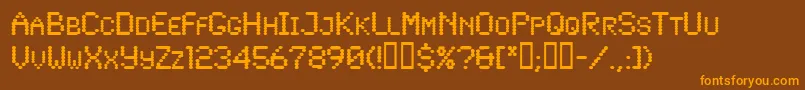Lowtech Font – Orange Fonts on Brown Background